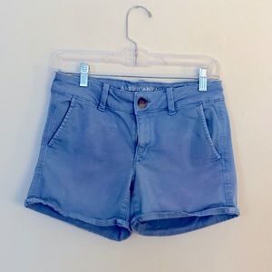 American Eagle Super Stretch Midi Short in Blue